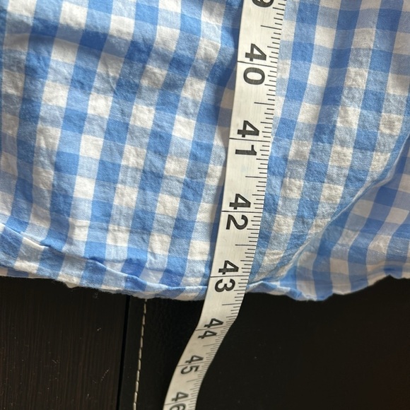 Tuckernuck English Factory Gingham Ruffle Cotton Sundress Blue White Dress Sz S - Picture 16 of 16